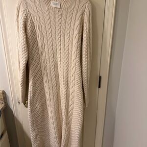 Hyacinth House (tuckernuck) Cream Cable Knit Sweater Dress L